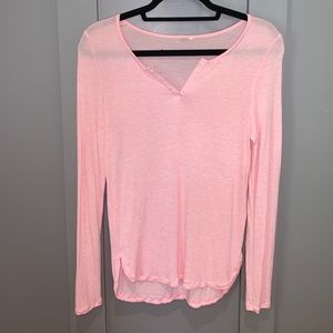Aquaverde Pink Cashmere Blend Shirt V Split Neck